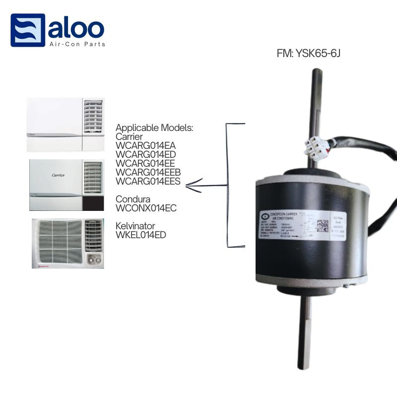 Fan Motor- YSK65-6J RC14133001, for 1.5HP Window Airconditioning Unit