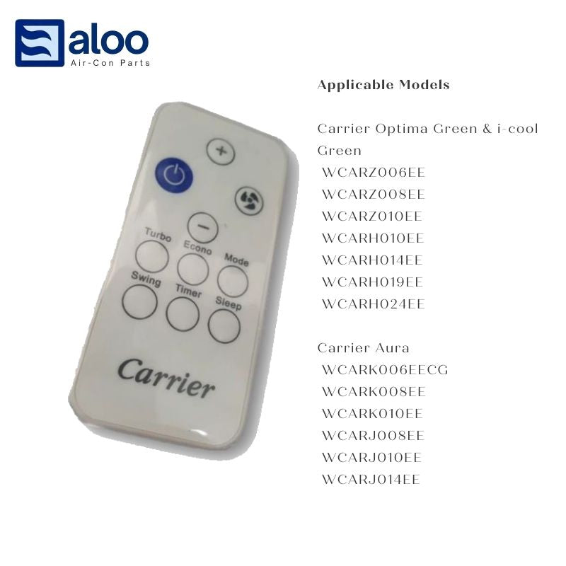 Remote Control - Card type for Carrier Window Air-Condition Unit, iCool Green and Aura Models