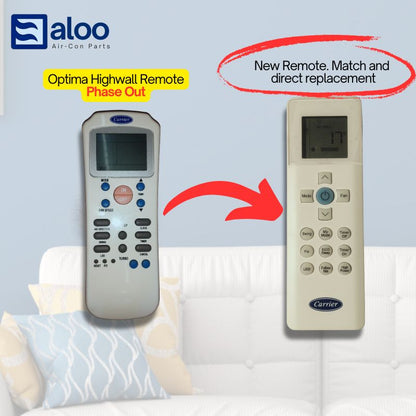 Remote Control (RG67N) for Carrier Highwall Optima, Silver, Cassette, Under-ceiling and Floor Mounted Unit