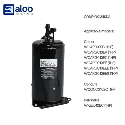 Compressor - QK134KDA 60HZ for 1HP Carrier, Condura & Kelvinator R22 System Window Airconditioning Unit
