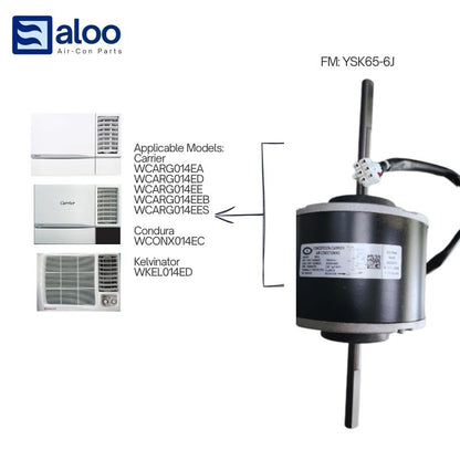 Fan Motor- YSK65-6J RC14133001, for 1.5HP Window Airconditioning Unit