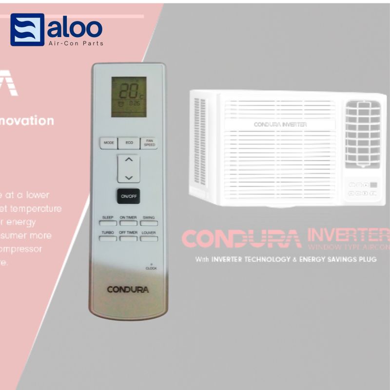Remote Control for Condura Inverter Window Type Aircon 1HP to 2HP